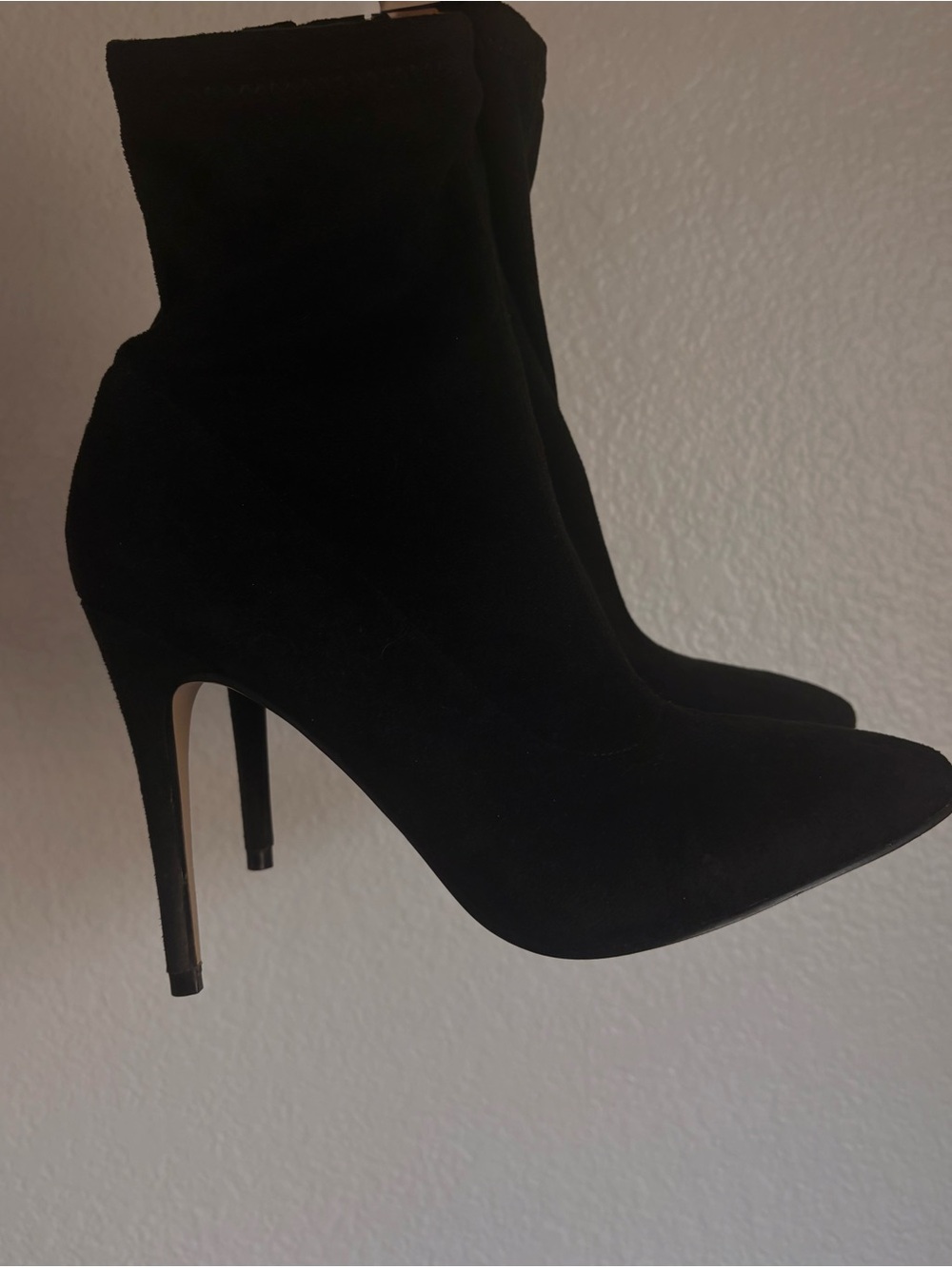 Anne Michelle Black Pointed-Toe Stiletto Ankle Boots